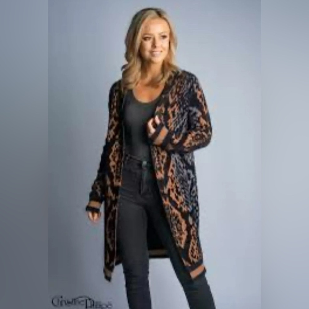 Christine Phillipë  Mohair Blend Long Open Cardigan Sweater Size Large Beautiful
